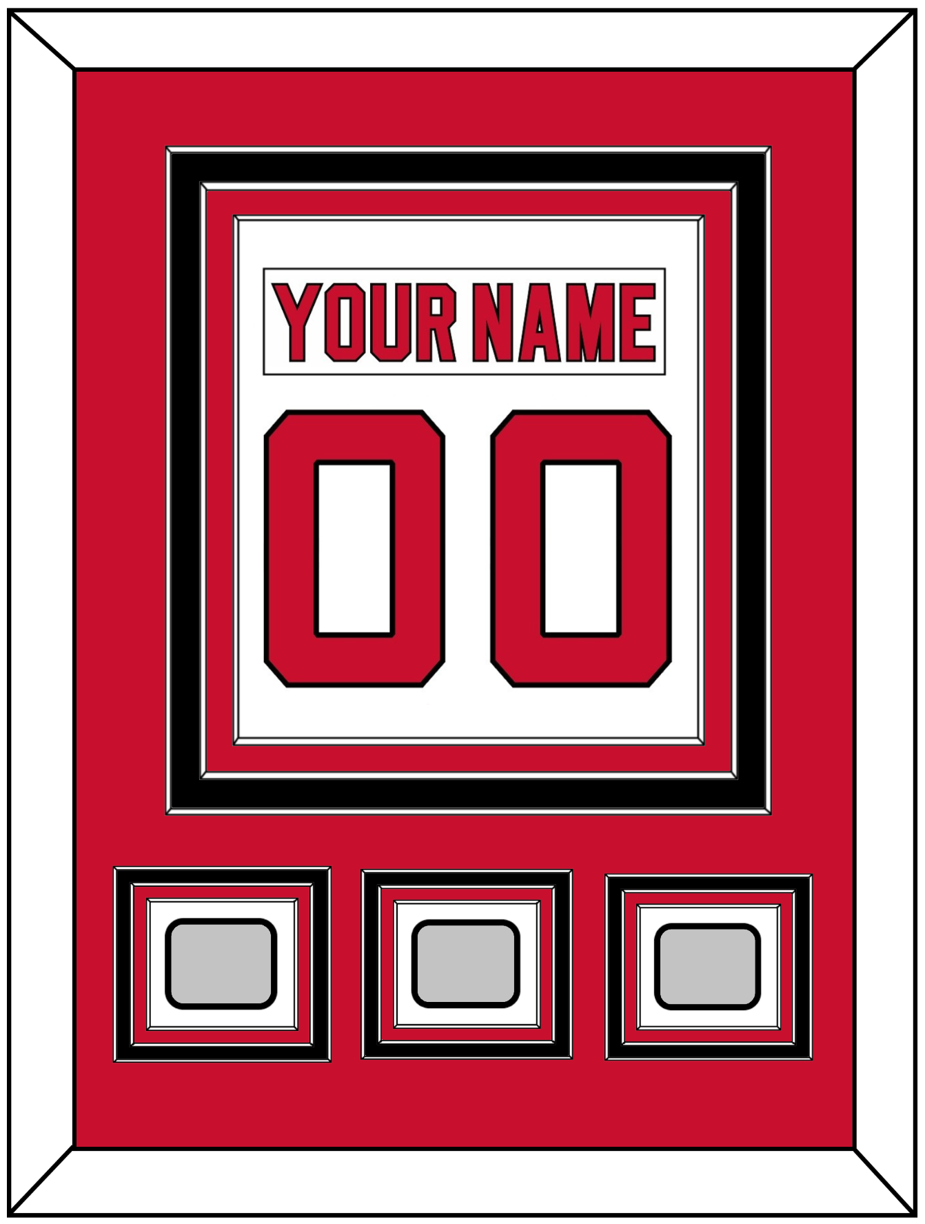 New Jersey Nameplate & Number (Back) Combined, With 3 Stanley Cup Finals Patches - Home White (1992-2007) - Premier Tier 2