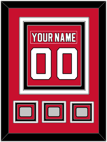 New Jersey Nameplate & Number (Back) Combined, With 3 Stanley Cup Finals Patches - Road Red (1992-2007) - Premier Tier 2