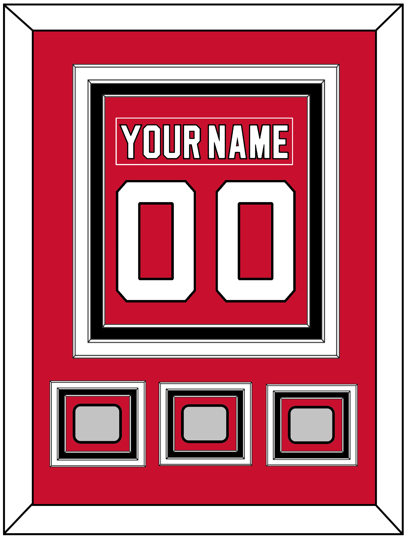 New Jersey Nameplate & Number (Back) Combined, With 3 Stanley Cup Finals Patches - Road Red (1992-2007) - Premier Tier 2