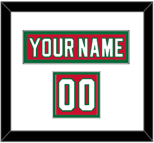 New Jersey Nameplate & Number (Shoulder) - Heritage Red (2010-2017) - Signature Tier 1
