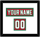 New Jersey Nameplate & Number (Shoulder) - Heritage Red (2010-2017) - Double Mat 1