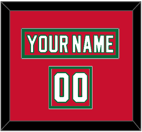 New Jersey Nameplate & Number (Shoulder) - Heritage Red (2010-2017) - Signature Tier 2