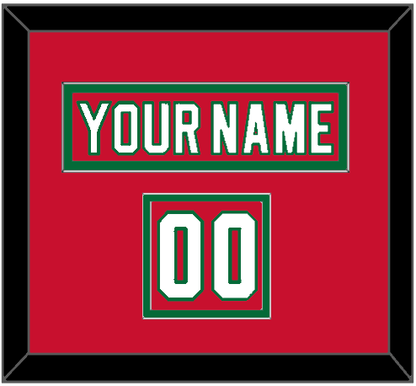 New Jersey Nameplate & Number (Shoulder) - Heritage Red (2010-2017) - Signature Tier 2
