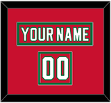 New Jersey Nameplate & Number (Shoulder) - Heritage Red (2010-2017) - Double Mat 2