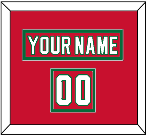 New Jersey Nameplate & Number (Shoulder) - Heritage Red (2010-2017) - Signature Tier 2