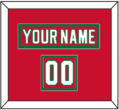 New Jersey Nameplate & Number (Shoulder) - Heritage Red (2010-2017) - Signature Tier 2