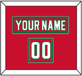 New Jersey Nameplate & Number (Shoulder) - Heritage Red (2010-2017) - Double Mat 2