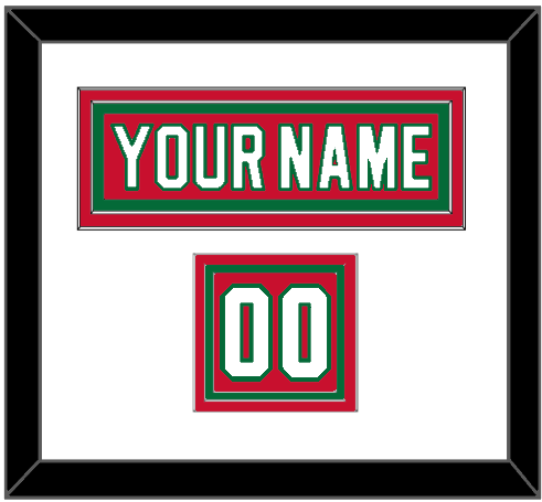 New Jersey Nameplate & Number (Shoulder) - Heritage Red (2010-2017) - Premier Tier 1