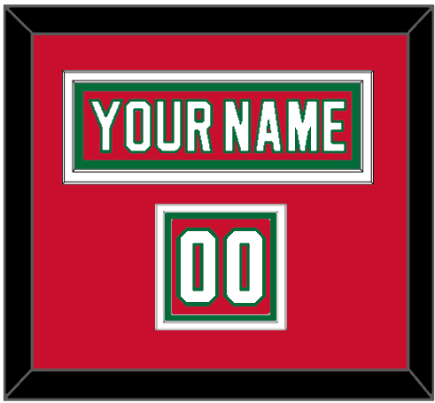 New Jersey Nameplate & Number (Shoulder) - Heritage Red (2010-2017) - Premier Tier 2
