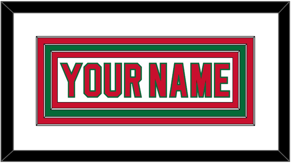 New Jersey Nameplate - Home White (1982-1992) - Triple Mat 1