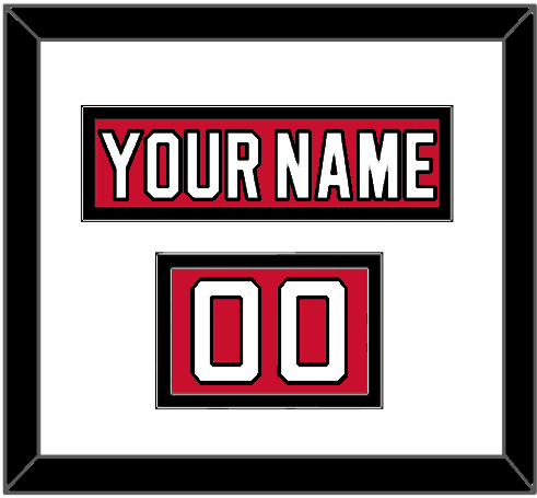 New Jersey Nameplate & Number (Shoulder) - Home Red - Double Mat 1