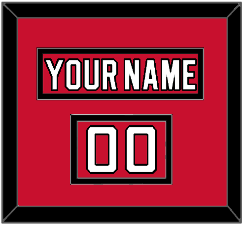 New Jersey Nameplate & Number (Shoulder) - Road Red (1992-2007) - Double Mat 2