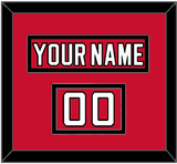 New Jersey Nameplate & Number (Shoulder) - Home Red - Double Mat 2