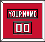 New Jersey Nameplate & Number (Shoulder) - Home Red - Double Mat 2