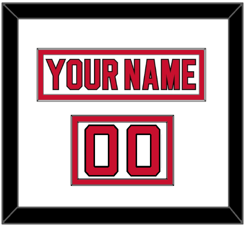 New Jersey Nameplate & Number (Shoulder) - Road White - Double Mat 1