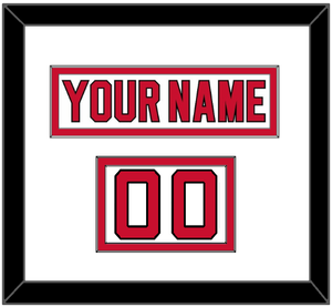 New Jersey Nameplate & Number (Shoulder) - Home White (1992-2007) - Double Mat 1