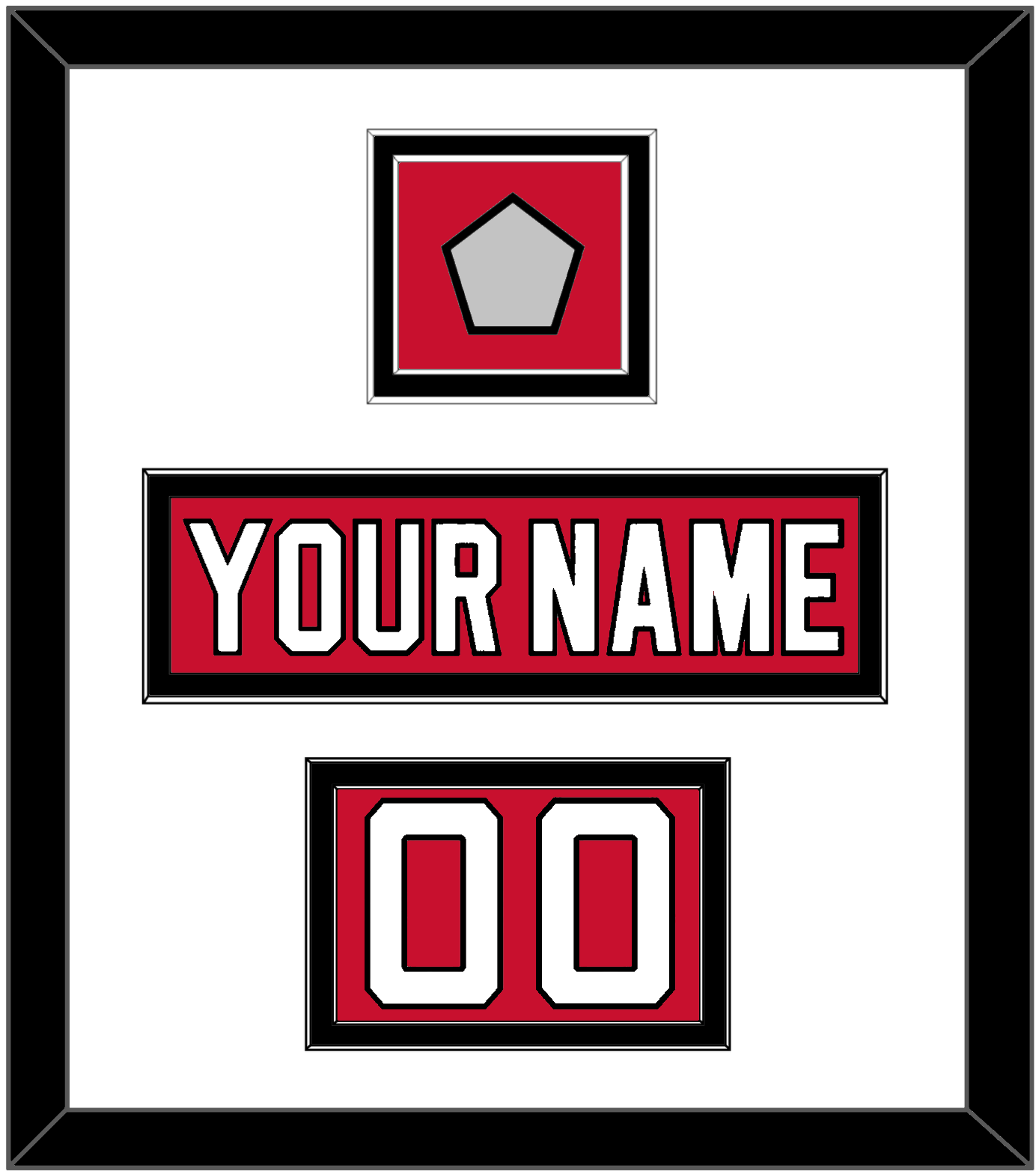 New Jersey Nameplate, Number (Shoulder) & 1995 Stanley Cup Champions Patch - Road Red (1992-2007) - Signature Tier 1