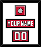 New Jersey Nameplate, Number (Shoulder) & 1995 Stanley Cup Champions Patch - Road Red (1992-2007) - Double Mat 1