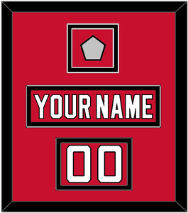 New Jersey Nameplate, Number (Shoulder) & 1995 Stanley Cup Champions Patch - Road Red (1992-2007) - Double Mat 2