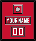 New Jersey Nameplate, Number (Shoulder) & 1995 Stanley Cup Champions Patch - Road Red (1992-2007) - Double Mat 2