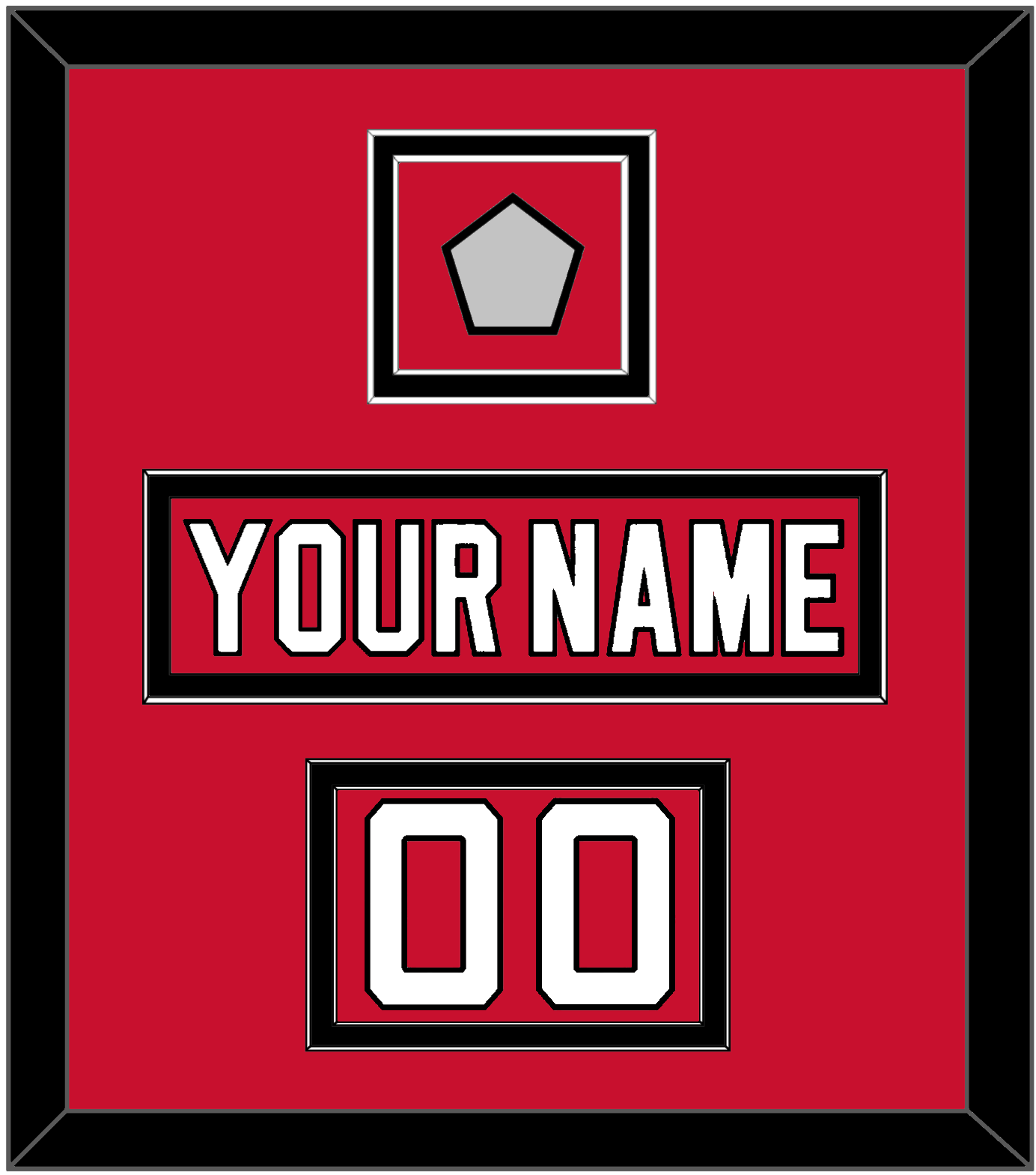 New Jersey Nameplate, Number (Shoulder) & Stanley Cup Finals Patch - Road Red (1992-2007) - Signature Tier 2