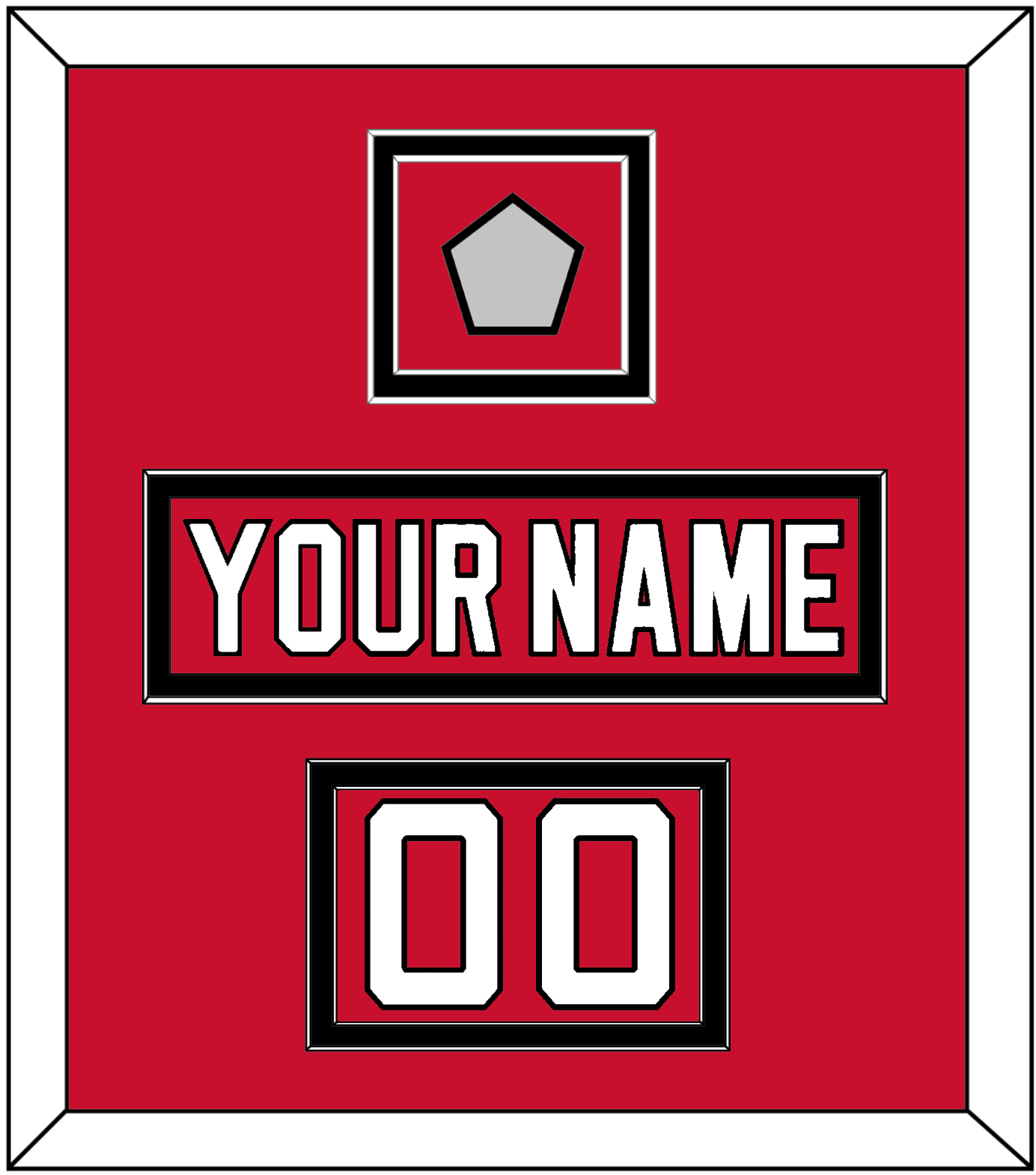 New Jersey Nameplate, Number (Shoulder) & Stanley Cup Finals Patch - Road Red (1992-2007) - Signature Tier 2
