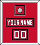 New Jersey Nameplate, Number (Shoulder) & Stanley Cup Finals Patch - Road Red (1992-2007) - Double Mat 2