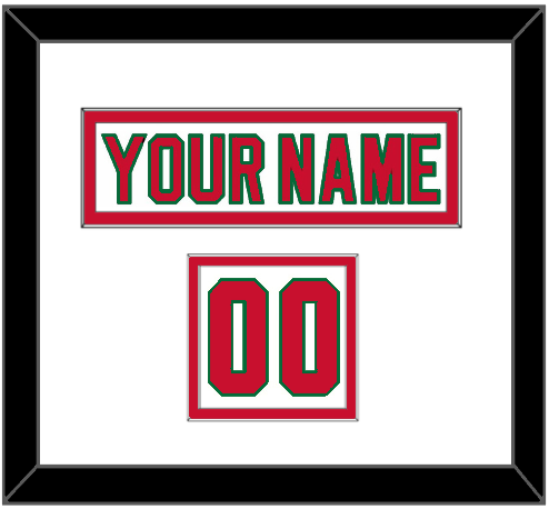 New Jersey Nameplate & Number (Shoulder) - Home White (1982-1992) - Double Mat 1