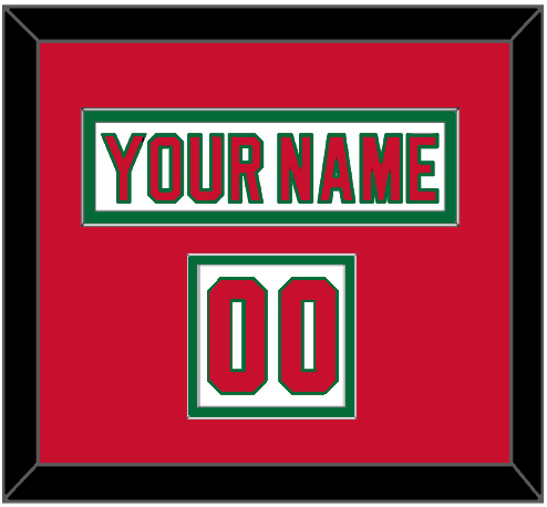 New Jersey Nameplate & Number (Shoulder) - Home White (1982-1992) - Double Mat 2