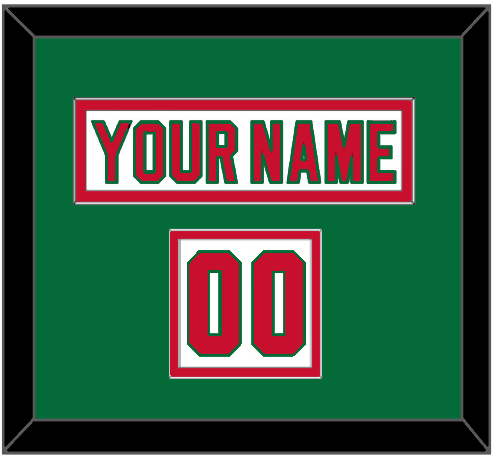 New Jersey Nameplate & Number (Shoulder) - Home White (1982-1992) - Double Mat 3