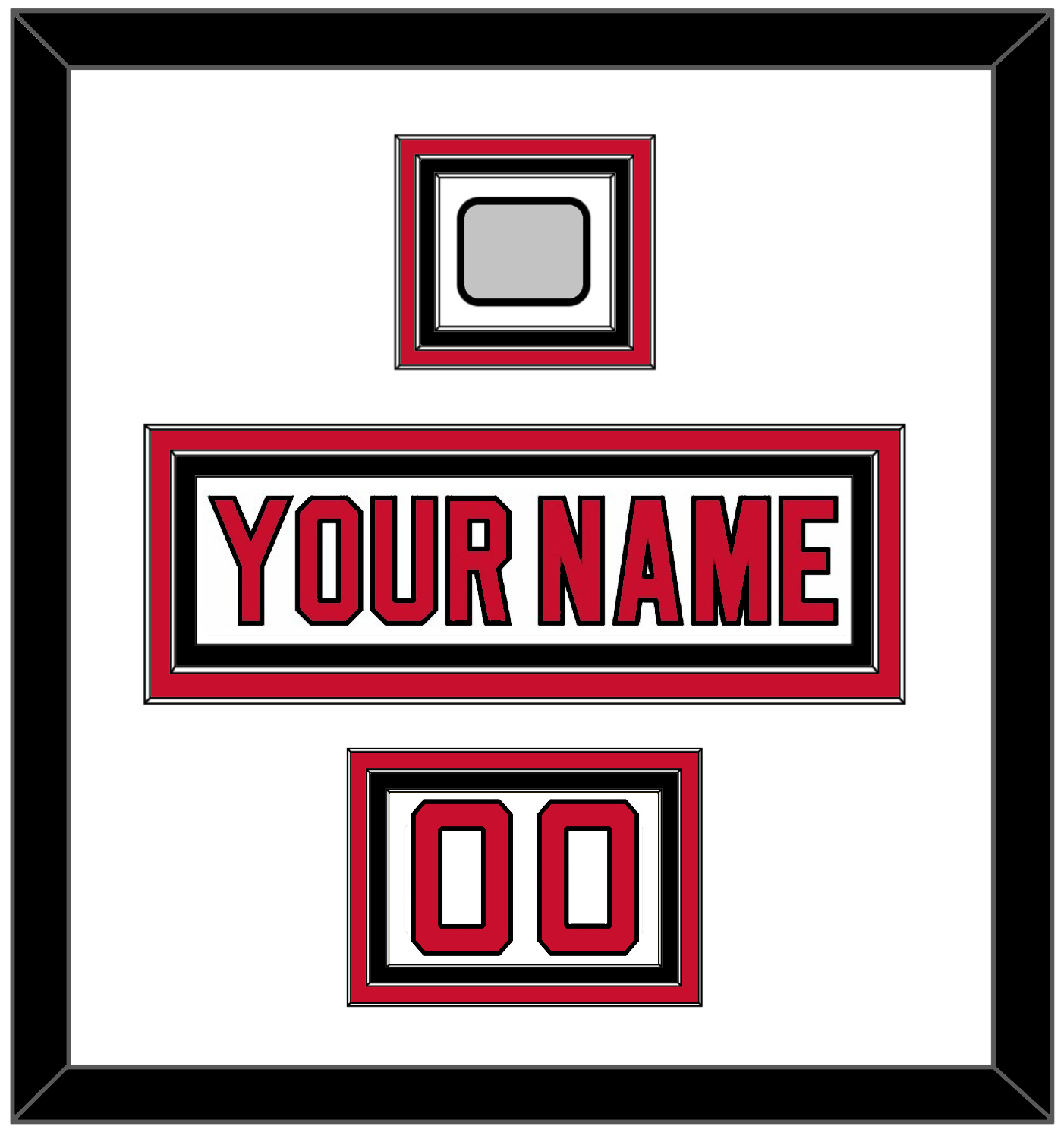 New Jersey Nameplate, Number (Shoulder) & 1995 Stanley Cup Champions Patch - Home White (1992-2007) - Premier Tier 1