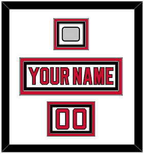 New Jersey Nameplate, Number (Shoulder) & Stanley Cup Finals Patch - Home White (1992-2007) - Triple Mat 1