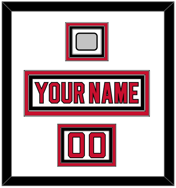 New Jersey Nameplate, Number (Shoulder) & Stanley Cup Finals Patch - Home White (1992-2007) - Triple Mat 1