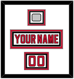 New Jersey Nameplate, Number (Shoulder) & Stanley Cup Finals Patch - Home White (1992-2007) - Triple Mat 1