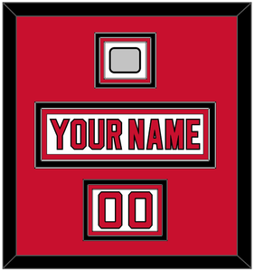 New Jersey Nameplate, Number (Shoulder) & Stanley Cup Finals Patch - Home White (1992-2007) - Triple Mat 2