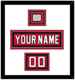 New Jersey Nameplate, Number (Shoulder) & Stanley Cup Finals Patch - Road Red (1992-2007) - Triple Mat 1