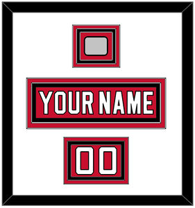 New Jersey Nameplate, Number (Shoulder) & 1995 Stanley Cup Champions Patch - Road Red (1992-2007) - Triple Mat 1