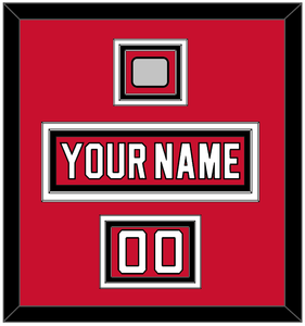 New Jersey Nameplate, Number (Shoulder) & 1995 Stanley Cup Champions Patch - Road Red (1992-2007) - Triple Mat 2