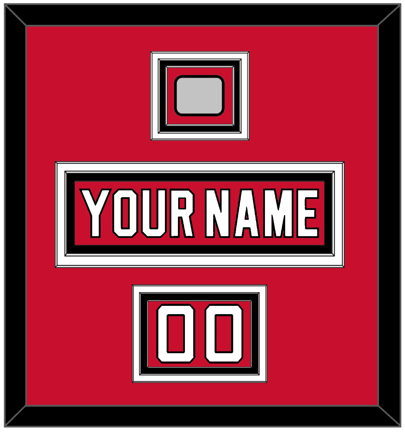 New Jersey Nameplate, Number (Shoulder) & Stanley Cup Finals Patch - Road Red (1992-2007) - Premier Tier 2