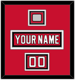 New Jersey Nameplate, Number (Shoulder) & Stanley Cup Finals Patch - Road Red (1992-2007) - Triple Mat 2