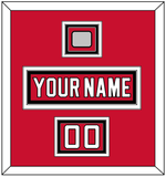 New Jersey Nameplate, Number (Shoulder) & Stanley Cup Finals Patch - Road Red (1992-2007) - Triple Mat 2