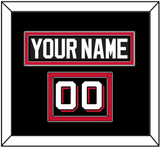New Jersey Nameplate & Number (Shoulder) - Alternate Black - Double Mat 2