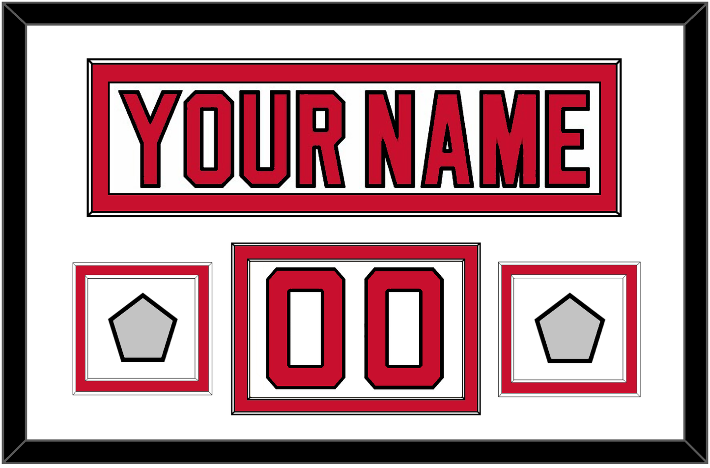 New Jersey Nameplate, Number (Shoulder) & 2 Stanley Cup Finals Jersey Patches - Home White (1992-2007) - Signature Tier 1