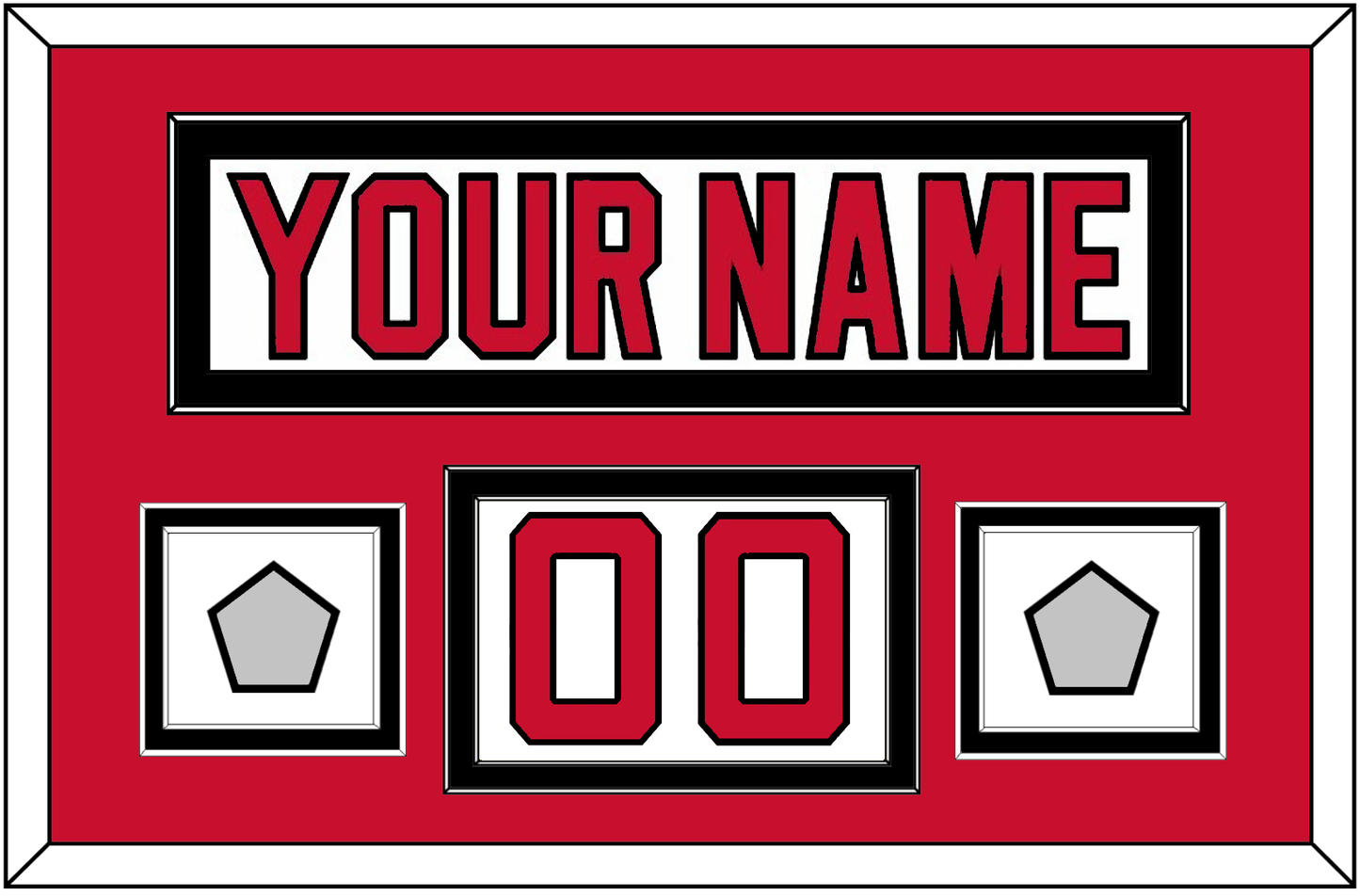 New Jersey Nameplate, Number (Shoulder) & 2 Stanley Cup Finals Jersey Patches - Home White (1992-2007) - Signature Tier 2