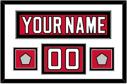 New Jersey Nameplate, Number (Shoulder) & 2 Stanley Cup Finals Jersey Patches - Road Red (1992-2007) - Signature Tier 1
