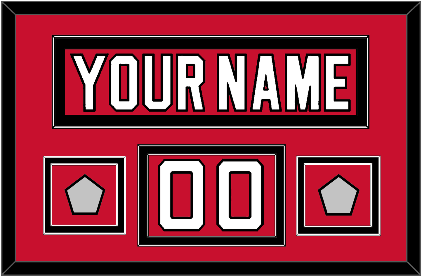 New Jersey Nameplate, Number (Shoulder) & 2 Stanley Cup Finals Jersey Patches - Road Red (1992-2007) - Signature Tier 2