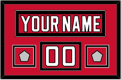New Jersey Nameplate, Number (Shoulder) & 2 Stanley Cup Finals Jersey Patches - Road Red (1992-2007) - Signature Tier 2