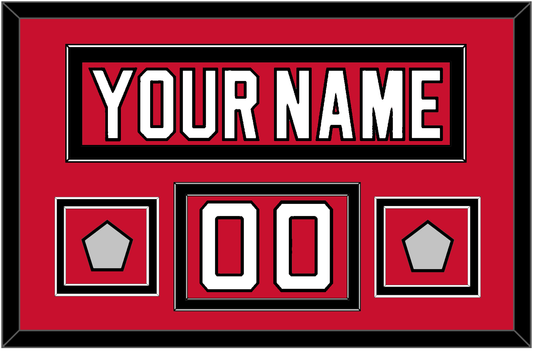 New Jersey Nameplate, Number (Shoulder) & 2 Stanley Cup Finals Jersey Patches - Road Red (1992-2007) - Signature Tier 2