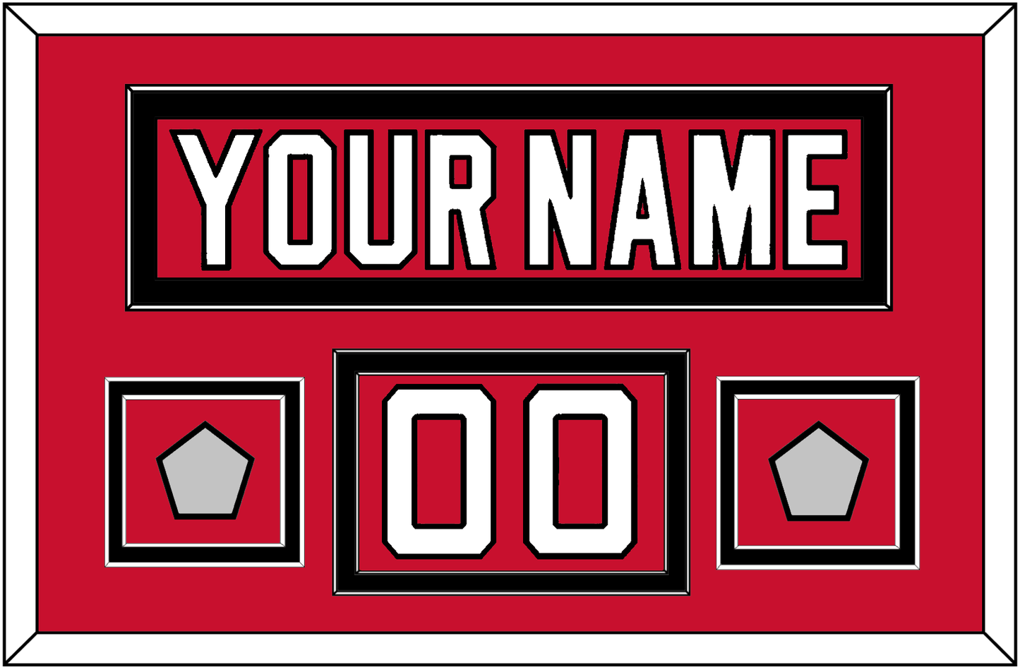 New Jersey Nameplate, Number (Shoulder) & 2 Stanley Cup Finals Jersey Patches - Road Red (1992-2007) - Signature Tier 2
