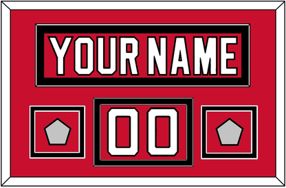 New Jersey Nameplate, Number (Shoulder) & 2 Stanley Cup Finals Jersey Patches - Road Red (1992-2007) - Signature Tier 2